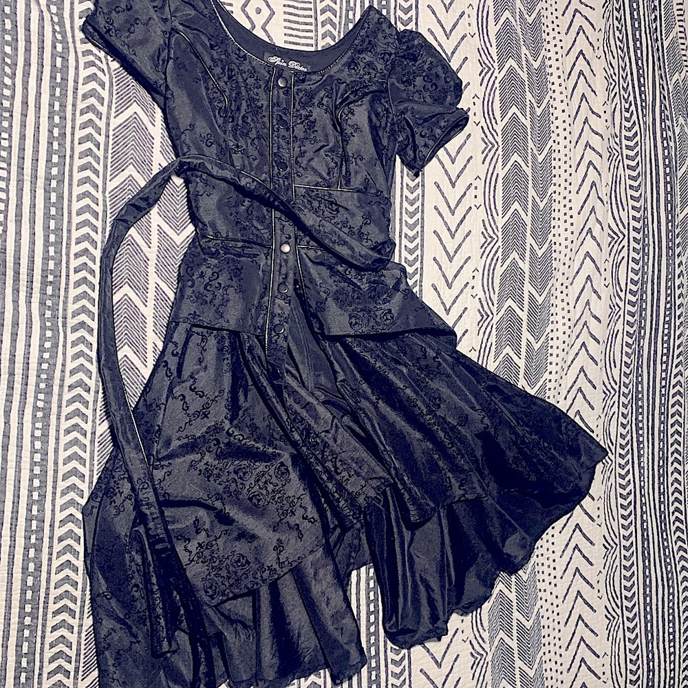 Black Gothic Spin Doctor Damask Dress Pinup Small